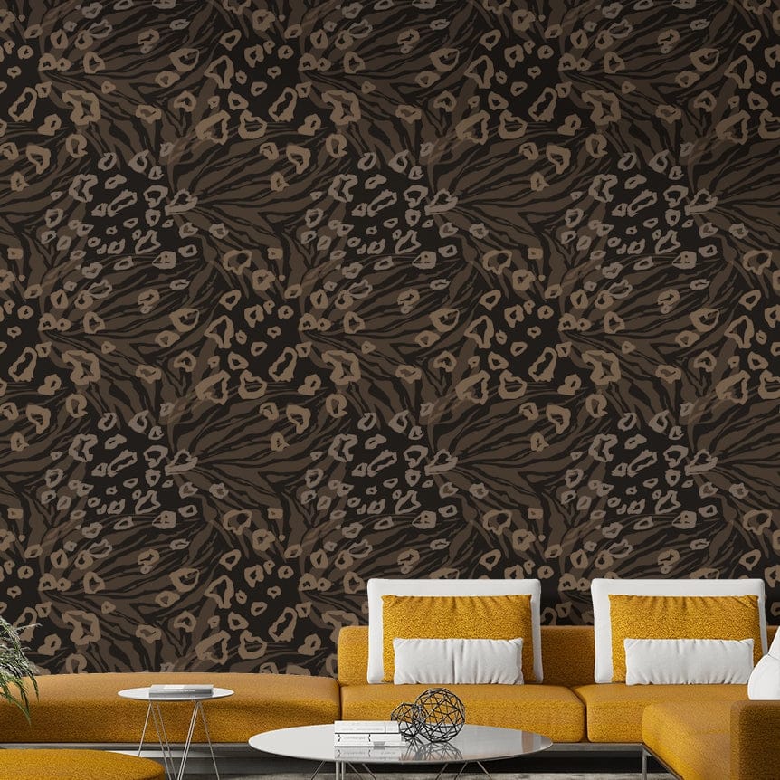 A graceful subtle pattern wall mural in rich, natural tones.

