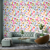Subtle flower wall art for a dining room with modern home décor and light flooring.