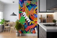 A graceful tropical leaf wall mural in rich, natural tones.

