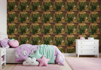 Wild Jungle Roam wallpaper showing tigers among dense green leaves