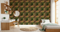 Bedroom Wild Jungle Roam Tigers wallpaper with tropical tiger print