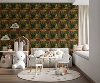 Kids room Wild Jungle Roam Tigers wallpaper with tiger repeat pattern