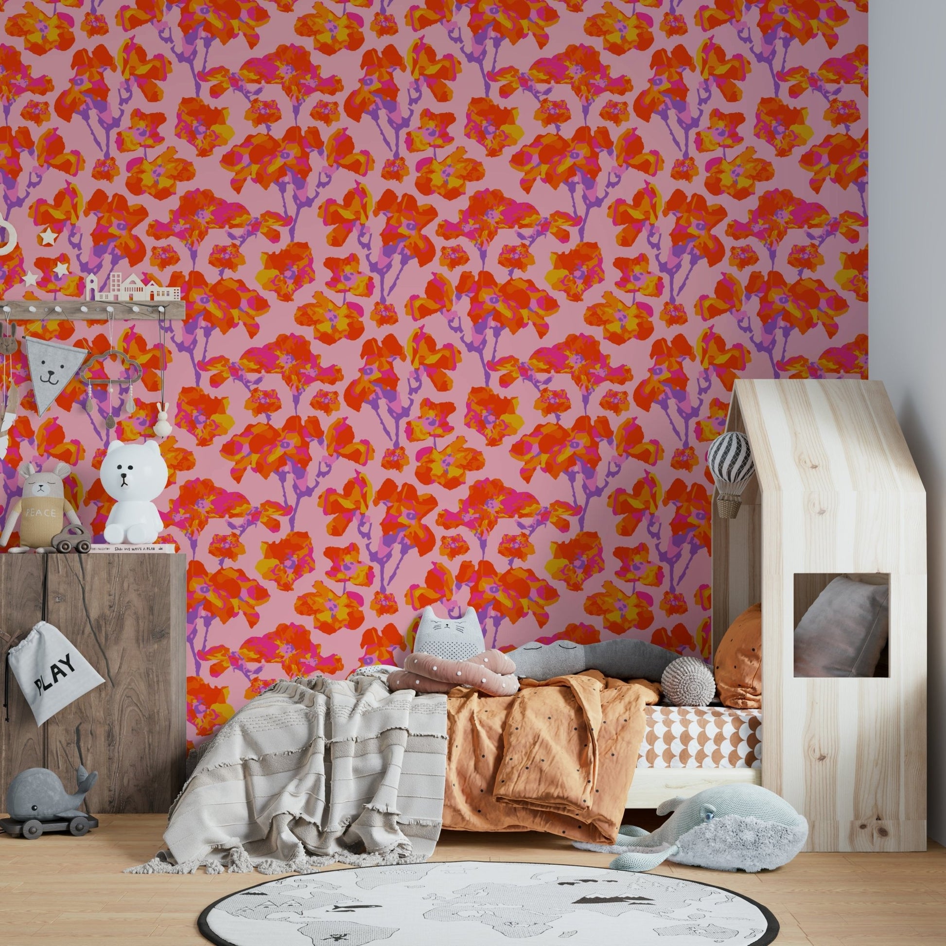 The image shows an artistic impression of a serene floral scene.

