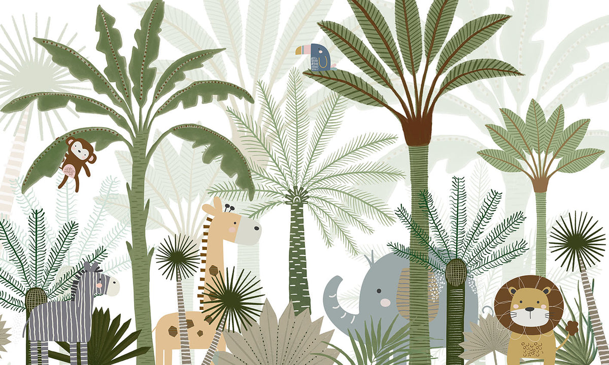 Wild Safari Abstract Animal Wallpaper in your room — zoomed
