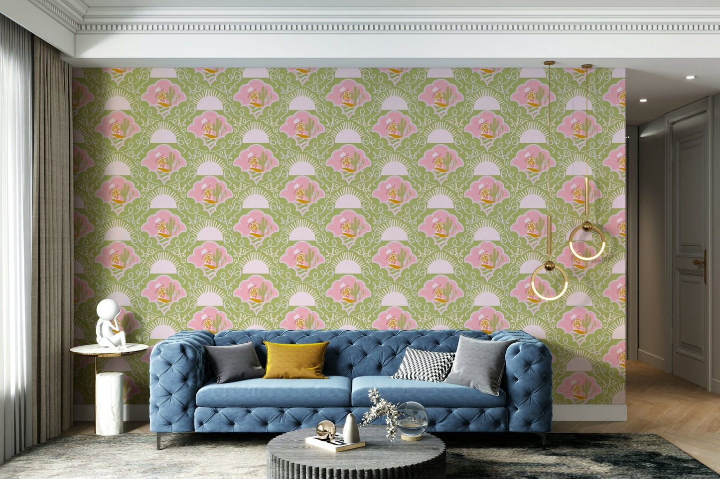 The image shows a whimsical, repeating pattern.


