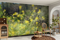 The flowers appear subtly, like a soft-focus photograph.
