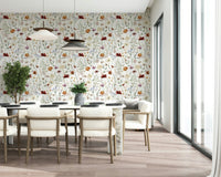 Wildflower Hues mural watercolor floral design for wall accents.