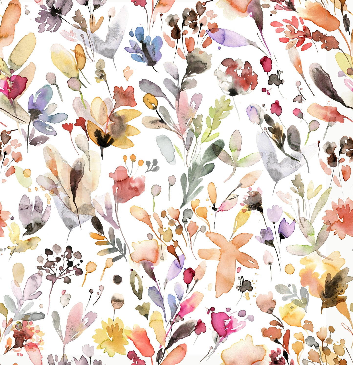 Artsy Ink Wild Flowers Nature Wallpaper⁠