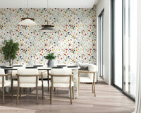 Graceful Whimsy Meadow vines sweet berries wall covering.