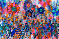 Vibrant Wildflower Wonderland Wall Mural