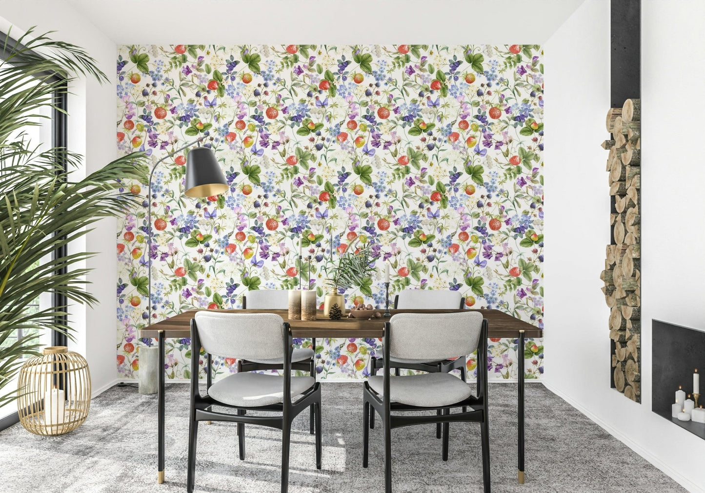 Berry bramble Wildflower Patch vibrant kitchen paper