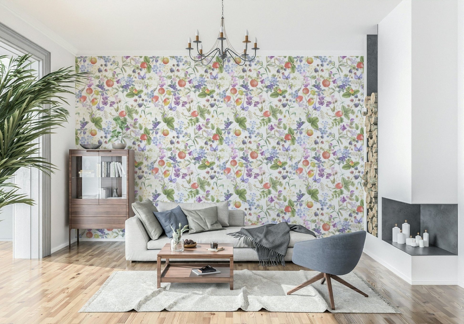 Sweet pea flowers Wildflower Patch wallpaper for walls