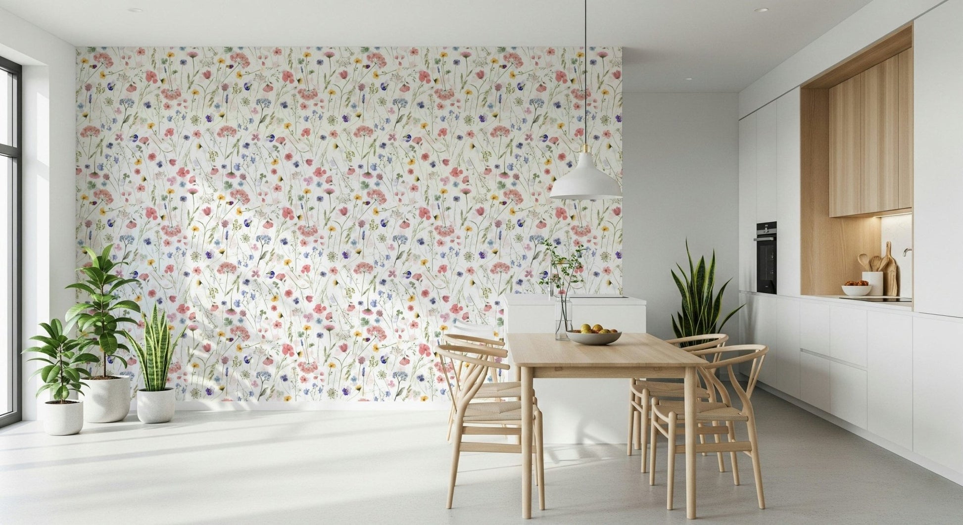 Meadow motif Wildflower Waltz fine artistic drawing design.