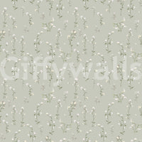 Nature pattern wallpaper with hand-drawn meadow weeds and white flower clusters