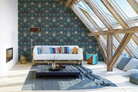 The colors are rich and warm, with a dominant neutral tone.

