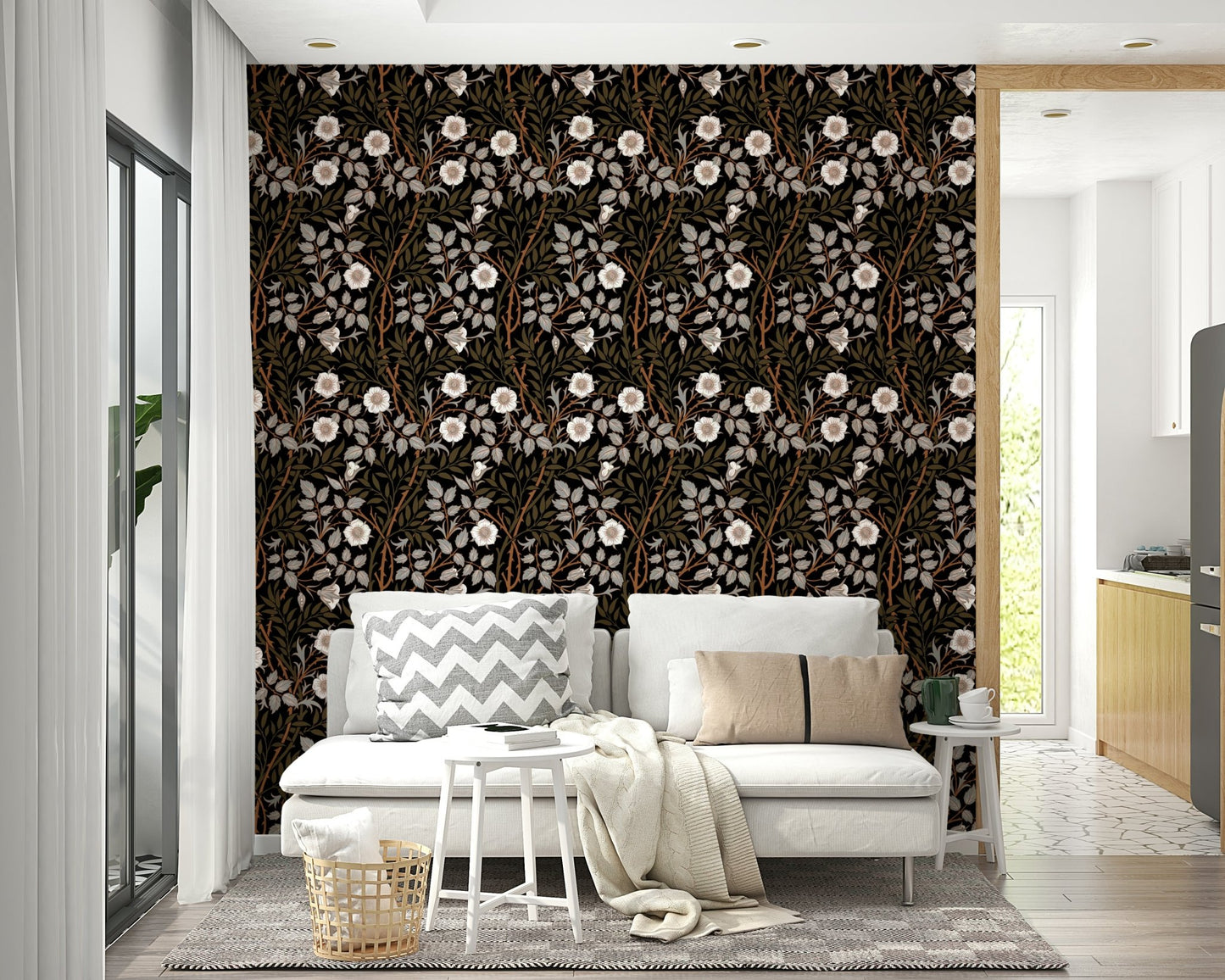 The design has a very polished and luxurious effect on the space.

