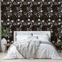 The colors are rich and warm, with a dominant dark brown or umber tone.

