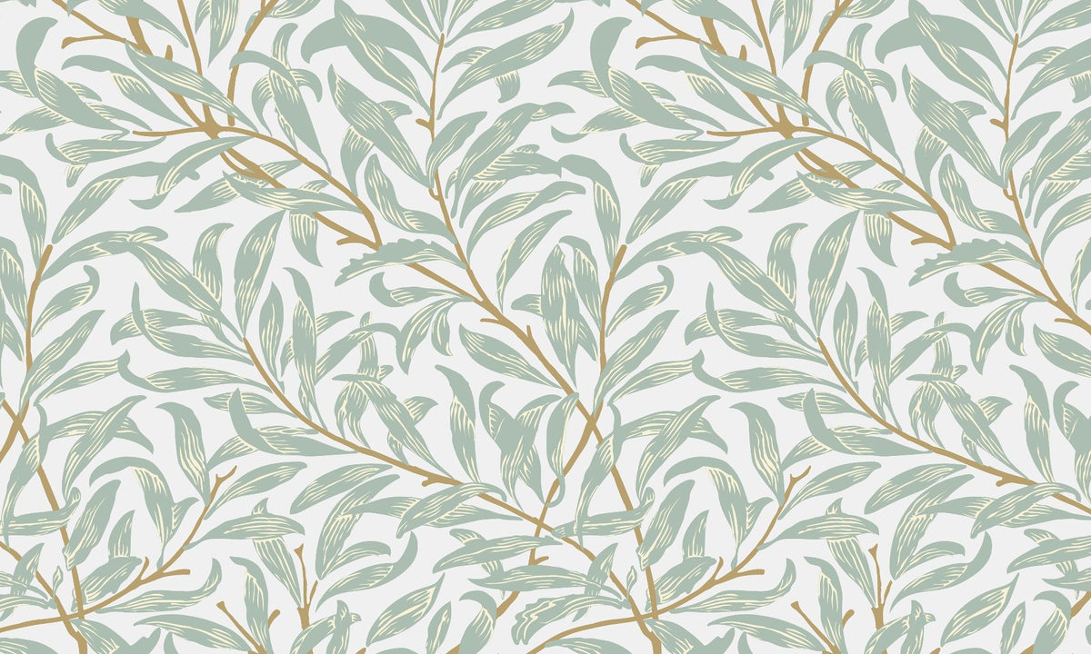 Abstract Green Leaves Wallpaper Murals in your room