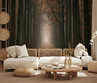 Winding Woodland Way wall mural forest path scene