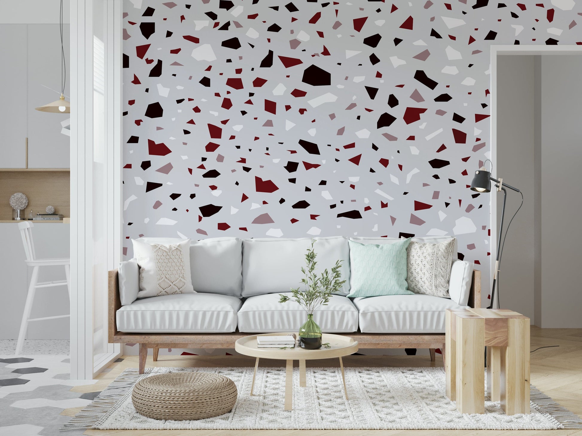 A serene abstract stone wall mural for your decor.