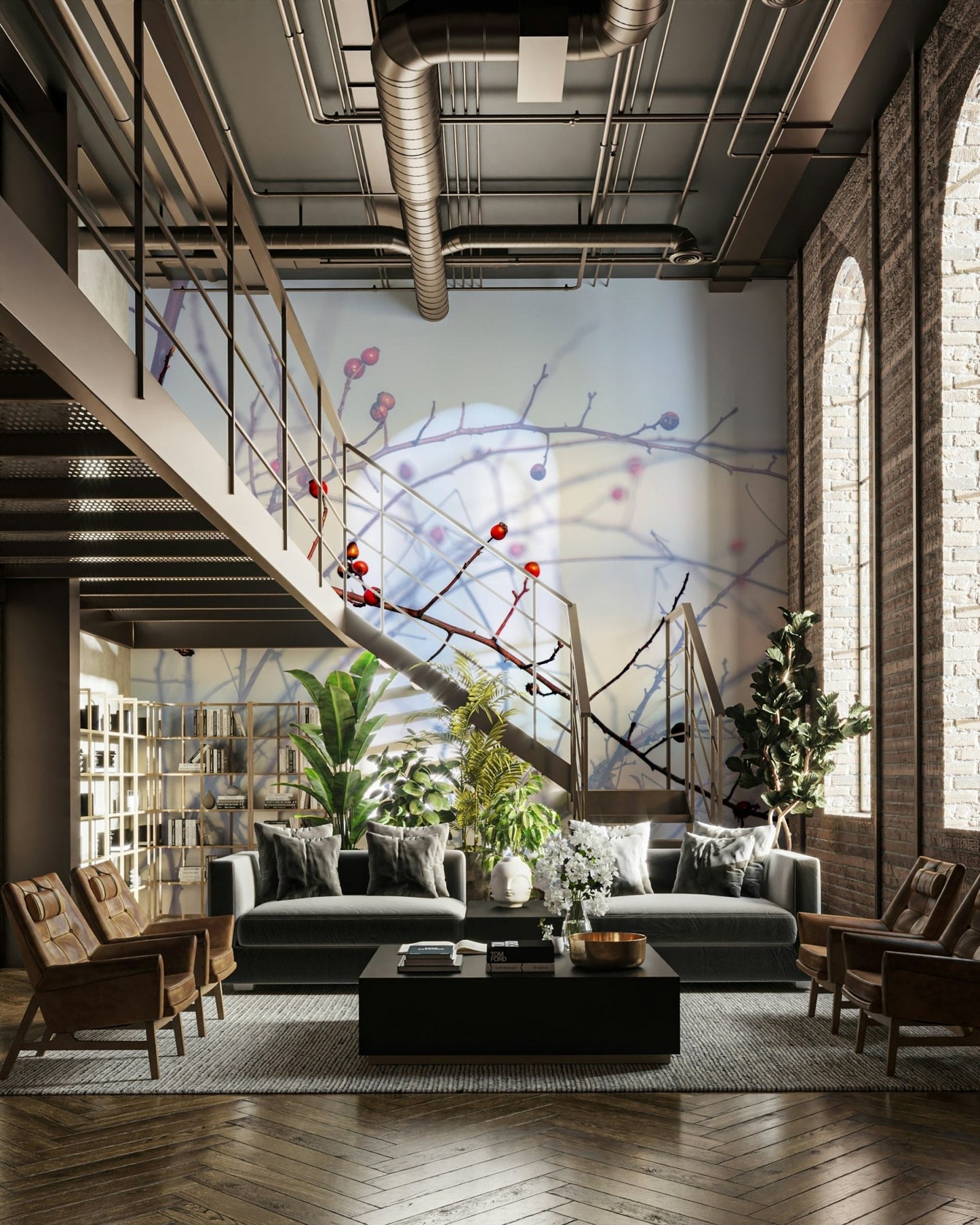 Muted tone seasonal mural
