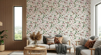 Forest greenery and berries Winter Berries Watercolor print wallpaper