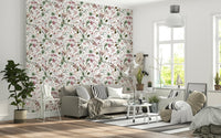 Seasonal decor Winter Berries Watercolor foliage artwork wallpaper