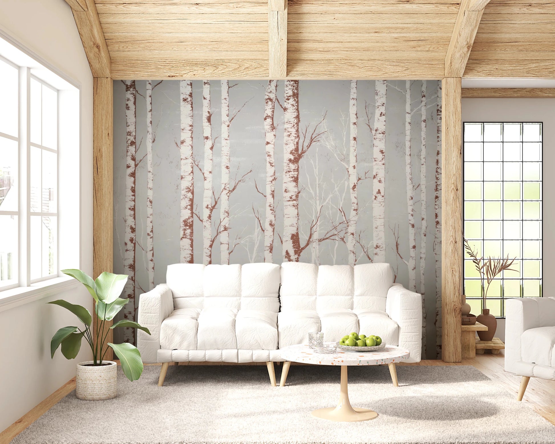 Winter Birch Beauty Wall Mural