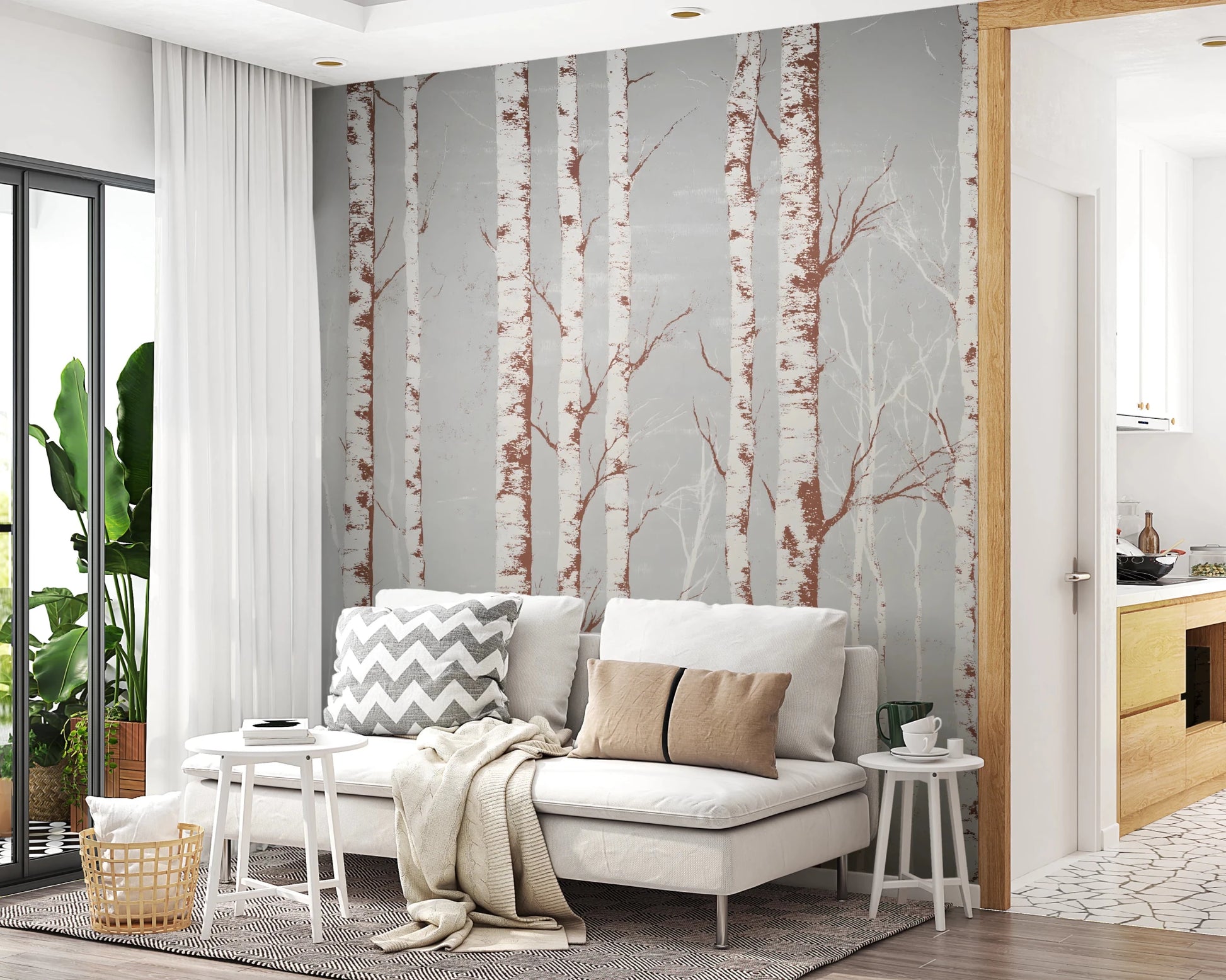 Winter Birch Beauty Wall Mural