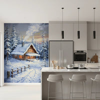 Winter Cabin Retreat Wall Mural