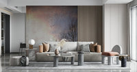 Subtle winter gradient wall mural with dark branches
