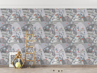 Snowy winter landscape wallpaper print
