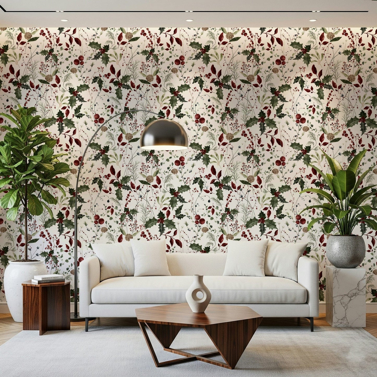 Wall decor featuring unique seasonal Winter Garden sketch.