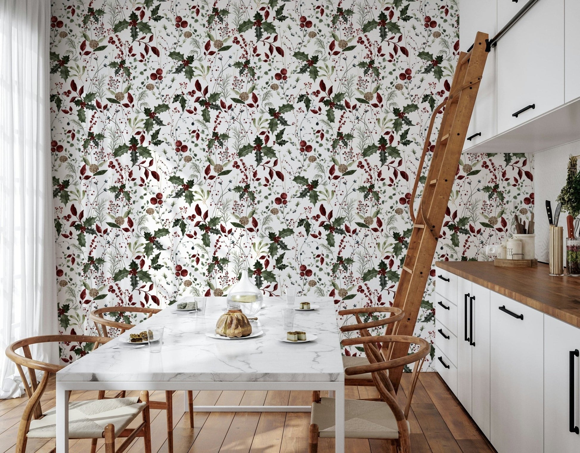 Subtle Christmas theme Winter Garden mural application.