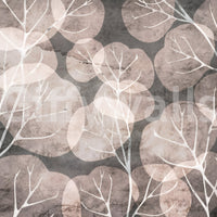 Dreamy ethereal Midwinter Leaf pewter blush wallpaper mural art.