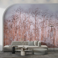 Whispering Winter Reeds art wallpaper, airy texture and fine stems.