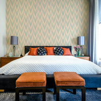 Winter-themed damask pattern wallpaper for interiors

