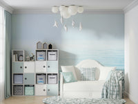 An artistic ocean landscape mural for home decor.

