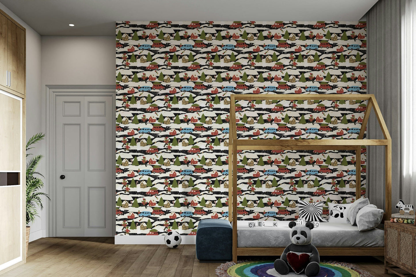 Snowy Town Adventure holiday wall art

