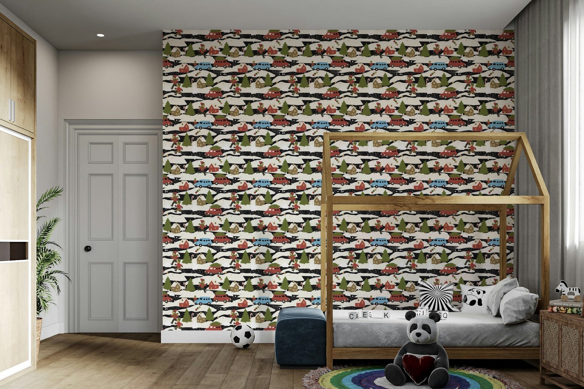 Snowy Town Adventure holiday wall art

