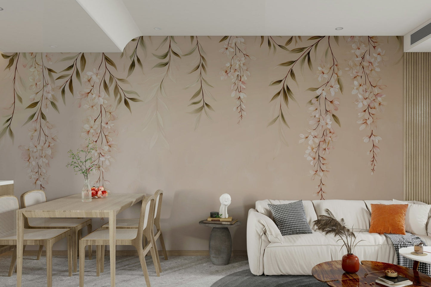 Suitable for a serene, romantic, or minimalist interior.
