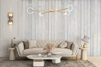 Natural wood-themed wall mural design
