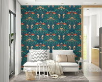 The color palette includes earthy browns, reds, and greens.
