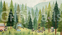 Woodland Wolf Camp Wall Mural