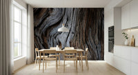 Rustic wood wallpaper mural with worn timber textures for lofts, offices, or feature walls.