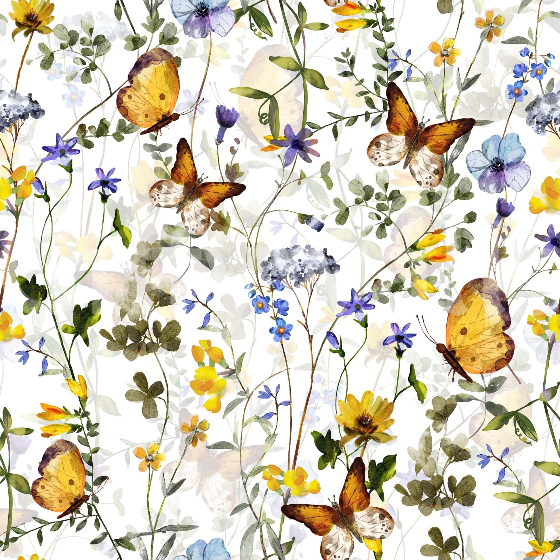 Wall sticker Yellow Butterfly Meadow rustic garden theme