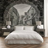 The wallpaper for walls being admired in a home.