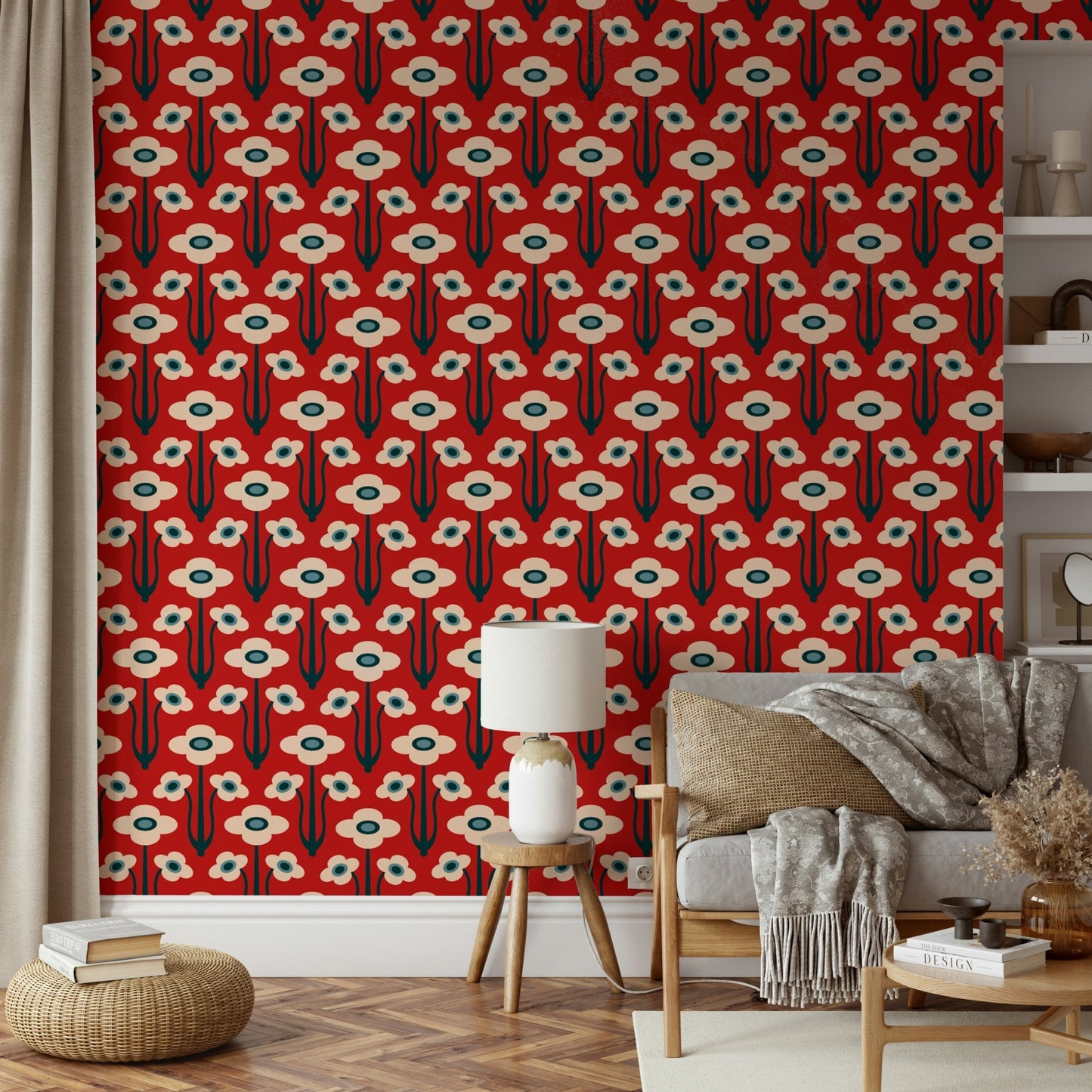 Hand-drawn look with organic shapes and strong colors.

