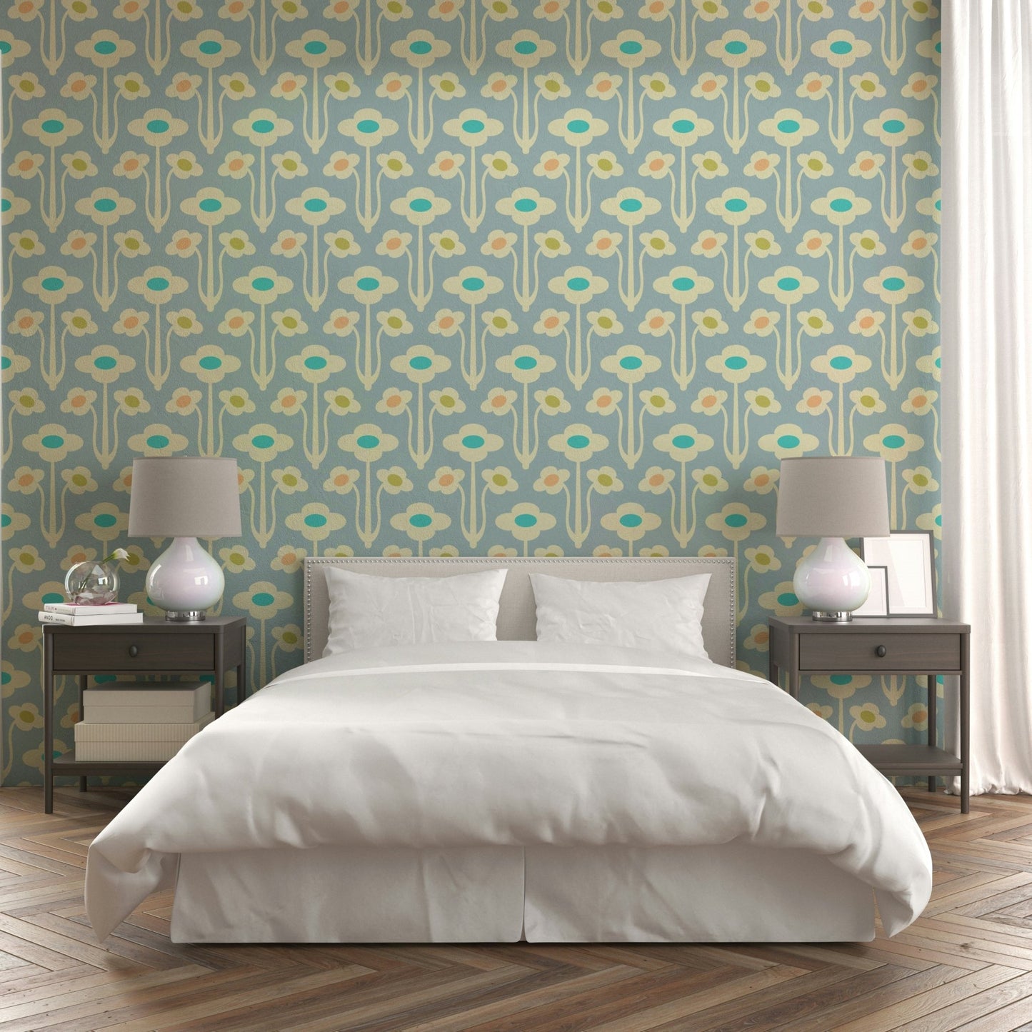 Charming and whimsical floral motifs.

