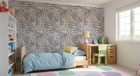 Zebra Butterfly Metamorphosis • Maximalist Boho in Earthy Pastels Wallpaper⁠